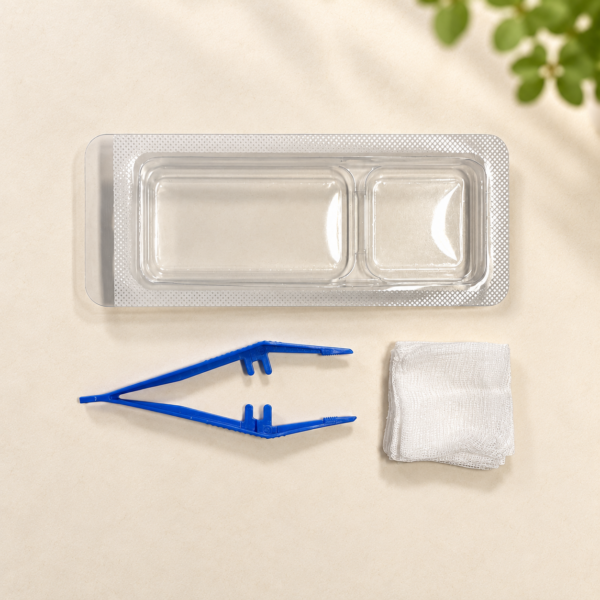 HEKA Set stérile n° 5 (pince + 5 compresses de gaze) – 100 pièces