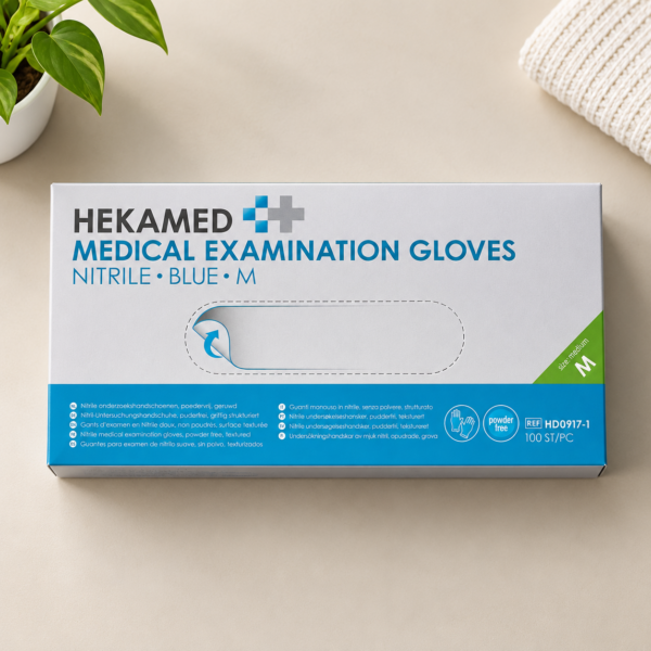 HEKAMED nitril handschoenen - poederrij - M - 100 stuks